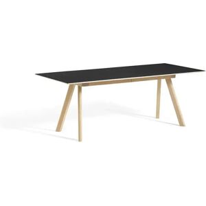 Hay CPH30 Extendable Table 250/450x90 cm - Lacquered Solid Oak/Black Linoleum