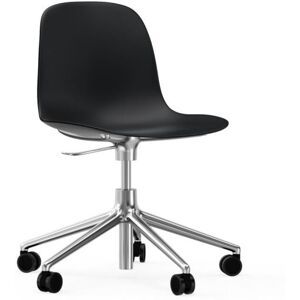 Normann Copenhagen Form Drejestol m. hjul - Sort/Aluminium