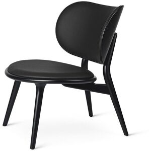 Mater The Lounge Chair SH: 40 cm - Black Leather/Black Stain Beech