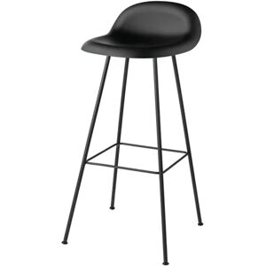 GUBI 3D Bar Stool H:75 cm Center black base - Midnight Black shell