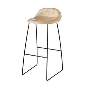 GUBI 3D Bar Stool H:75 cm Sledge black base - Oak shell