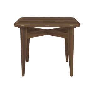 GUBI B Table Round Square 85x85 cm - American Walnut Matt Lacquered