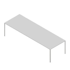 HAY New Order Table 100x300cm - Light Grey Powder Coated/Cloud Grey Linoleum