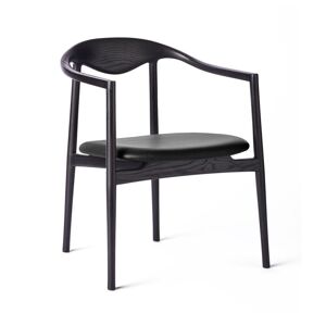 Brdr. Krüger Jari Dining Chair SH: 46 cm - Black Painted Ash / Black Leather