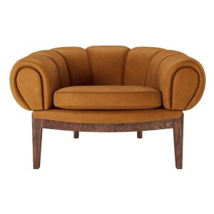 GUBI Croissant Lounge Chair SH: 46 cm - Walnut / Chamois Cuoio