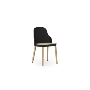 Normann Copenhagen Allez Chair Oak Indoor SH: 45,5 cm - Black / Molded Wicker Seat
