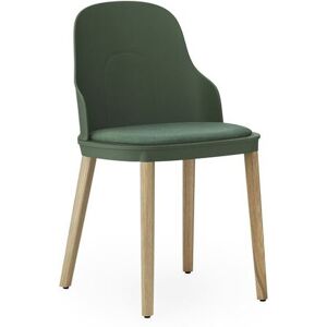 Normann Copenhagen Allez Chair Upholstery Oak Indoor SH: 45,5 cm - Park Green / Main Line Flax