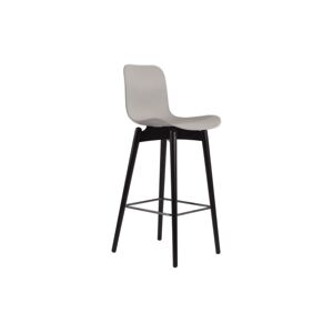 NORR11 Langue Bar Chair High SH: 75 cm - Black Beech/Flint Grey