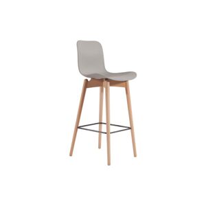 NORR11 Langue Bar Chair High SH: 75 cm - Natural Beech/Flint Grey