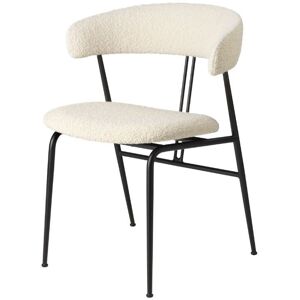 GUBI Violin Dining Chair Upholstered Bouclé SH: 45 cm - Black Matt / 001