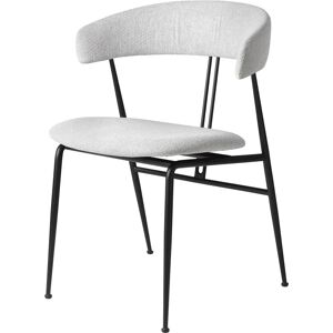 GUBI Violin Dining Chair Fully Upholstered Tempt SH: 45 cm - Black Matt / 60152