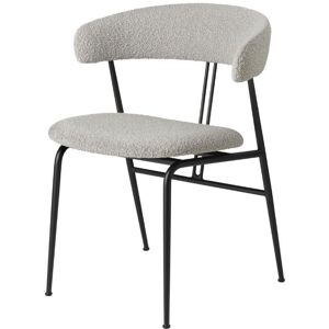 GUBI Violin Dining Chair Fully Upholstered Bouclé SH: 45 cm - Black Matt / 004