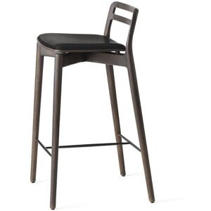 Vipp 484 Cabin Counter Stool SH: 67 cm - Dark Oak/Black Leather