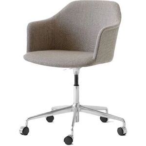 &Tradition HW55 Rely Chair w. Wheels SH: 45,5 cm - Re-Wool 218 / Polished Aluminium