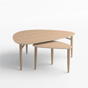 Thomsen Furniture Katrine Nordic Sofabord Trekant Stor 89x126x50 cm - Hvidolieret Eg