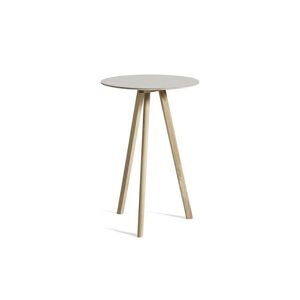 HAY CPH 20 Round Table Ø: 70 cm - Lacquered Solid Oak/Off White Linoleum