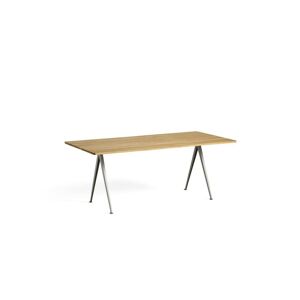 Hay Pyramide Table 02 190x85 cm - Beige Powder Coated Steel/Clear lacquered Oak