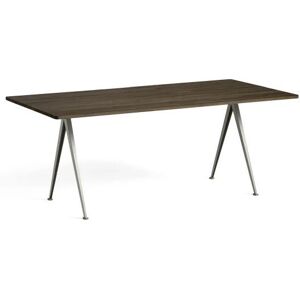 Hay Pyramide Table 02 190x85 cm - Beige Powder Coated Steel/Smoked Oak