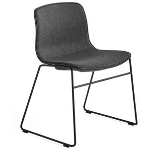 HAY AAC 08 About A Chair Front Upholstery SH: 46 cm - Black Powder Coated Steel/Black/Remix 173