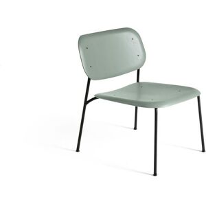 Hay Soft Edge 100 Lounge Chair SH: 40 cm - Dusty Green/Black Powder Coated Steel