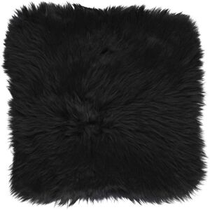 Natures Collection Seat Cover New Zealand Sheepskin Long Wool Square 37x37 cm - Black