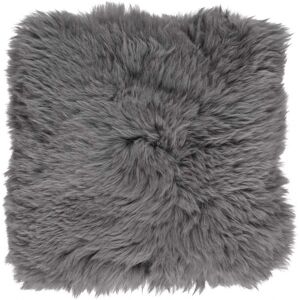 Natures Collection Seat Cover New Zealand Sheepskin Long Wool Square 37x37 cm - Steel