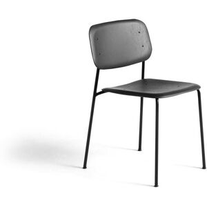 HAY Soft Edge 40 Chair w. Standard Gliders SH: 47,5 cm - Soft Black/Black Powder Coated Steel