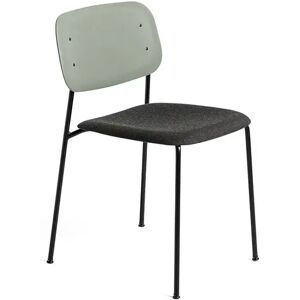 Hay Soft Edge 40 Chair w. Seat Upholstery SH: 47,5 cm - Remix 973/Dusty Green Stained/Black Powder Coated Steel