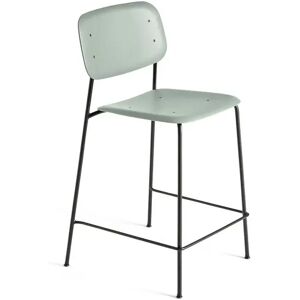 HAY Soft Edge 90 Bar Stool Low SH: 65 cm - Dusty Green/Black Powder Coated Steel