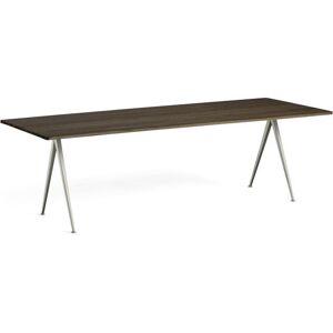 Hay Pyramide Table 02 250x85 cm - Beige Powder Coated Steel/Smoked Oak