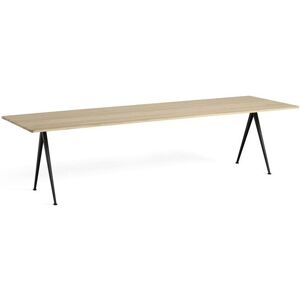 HAY Pyramide Table 02 300x85 cm - Black Powder Coated Steel/Matt Lacquered Oak