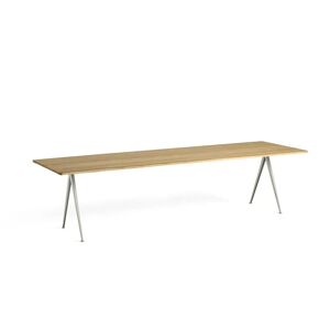 Hay Pyramide Table 02 300x85 cm - Beige Powder Coated Steel/Clear Lacquered Oak