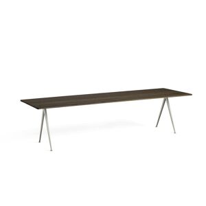 Hay Pyramide Table 02 300x85 cm - Beige Powder Coated Steel/Smoked Oak