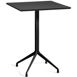 HAY AAT15 Table 80x80 cm - Black Powder Coated Aluminium/Black Linoleum