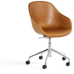 HAY AAC155 Drejestol About A Chair SH: 44 cm - Polished Aluminium/Sense Cognac