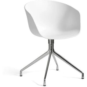 Hay AAC 20 About A Chair SH: 46 cm - Polished Aluminium/White