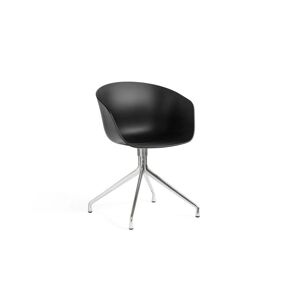HAY AAC 20 About A Chair SH: 46 cm - Polished Aluminium/Black