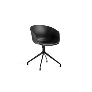 HAY AAC 20 About A Chair w. Fixed Seat Cushion SH: 46 cm - Black Powder Coated Aluminium/Black/Sierra SI1001