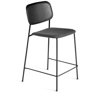 Hay Soft Edge 90 Bar Stool Low w. Seat Upholstery SH: 65 cm - Remix 173/Black Lacquered/Black Powder Coated Steel