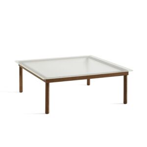 HAY Kofi Table 100x100 cm - Solid Walnut / Clear Reeded Glass
