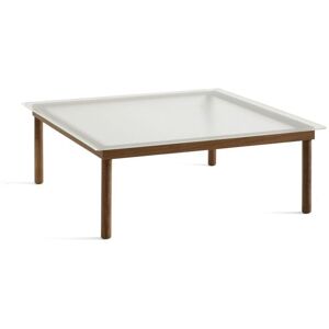 HAY Kofi Table 100x100 cm - Solid Walnut / Clear Reeded Glass