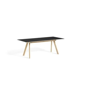 HAY CPH 30 Extendable Table 200/400x90x74 cm - Lacquered Solid Oak/Black Linoleum