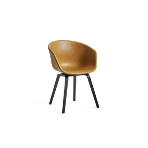 Hay AAC 23 About A Chair SH: 46 cm - Black Lacquered Oak Veneer/Sense Cognac