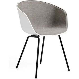 HAY AAC 26 About A Chair SH: 46 cm - Black Powder Coated Steel/White/Remix 242 Front Upholstery