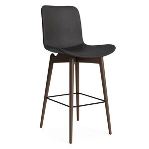 NORR11 Langue Bar Chair Low SH: 65 cm - Dark Smoked Beech/Dunes Anthracite 21003
