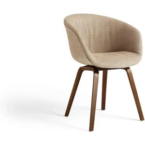 Hay AAC 23 Soft About A Chair SH: 46 cm - Lacquered Walnut Veneer/Linen Grid Dark Beige