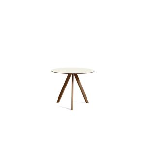 Hay CPH 20 Round Table Ø: 90 cm - Lacquered Solid Walnut/Off White Linoleum