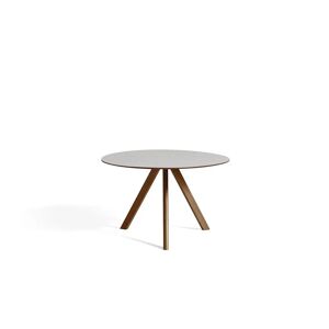 HAY CPH 20 Round Table Ø: 120 cm - Lacquered Solid Walnut/Pebble Grey Linoleum