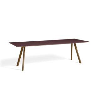 HAY CPH 30 Table 250x90x74 cm - Lacquered Solid Walnut/Burgundy Linoleum