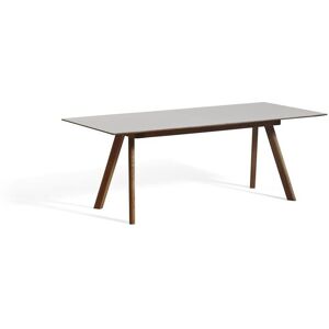 HAY CPH 30 Extendable Table 200x90x74 cm - Lacquered Solid Walnut/Pebble Grey Linoleum